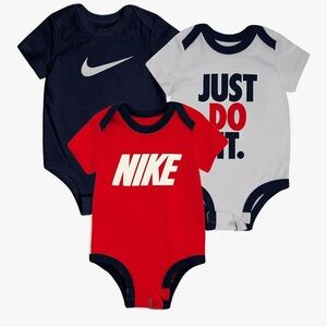 Nike Baby Bodysuit Trio - Red, White, and Navy